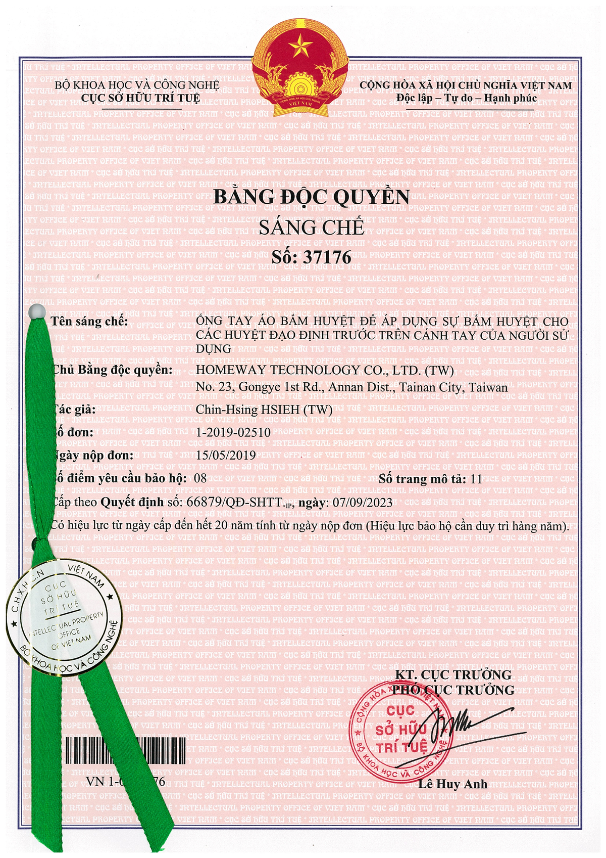 Acupressure Sleeve Having Far Infrared And Negative Ion Double Effect Energy_Vietnam_Patent